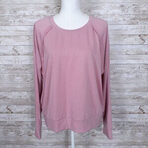 Gibson Womens Top L Exposed Seams Pink 455A
